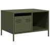 Table basse vert olive 68,5x50x43,5 cm acier laminé à froid 629567629567