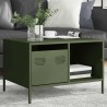 Table basse vert olive 68,5x50x43,5 cm acier laminé à froid 629567629567