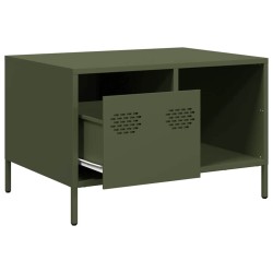 Table basse vert olive 68,5x50x43,5 cm acier laminé à froid 629567629567