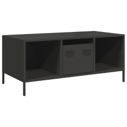 Table basse noir 101,5x50x43,5 cm acier laminé à froid 629572629572