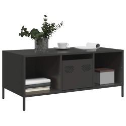 Table basse noir 101,5x50x43,5 cm acier laminé à froid 629572629572