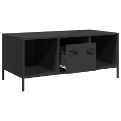 Table basse noir 101,5x50x43,5 cm acier laminé à froid 629572629572