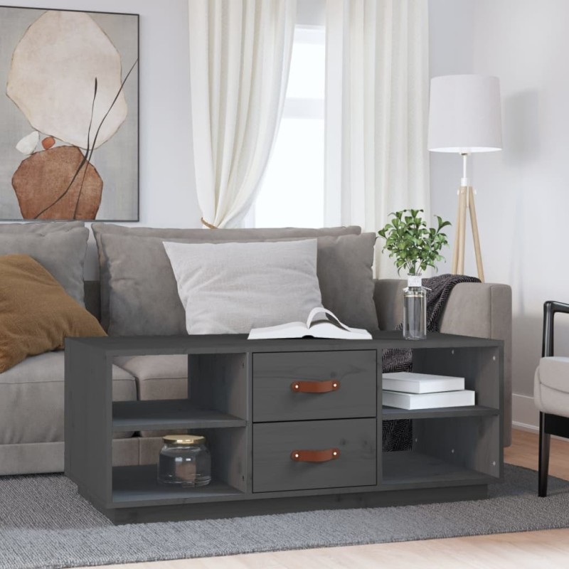 Table basse Gris 100x50x41 cm Bois massif de pin 629573629573