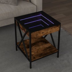 Table basse avec LED Infinity chêne fumé 40x40x49 cm 629583629583