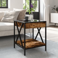 Table basse avec LED Infinity chêne fumé 40x40x49 cm 629583629583