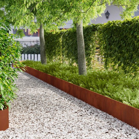 Bordure de Pelouse 20 pcs 103 x 30 cm Acier Rouillé 629592629592