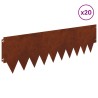 Bordure de Pelouse 20 pcs 103 x 30 cm métal Rouillé 629593629593