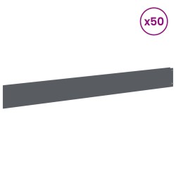 Bordure de Pelouse 50 pcs 100 x 12 cm Acier Anthracite 629594629594