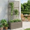 Bac à fleurs avec Treillis Gris 70 x 30 x 135 cm polyrotin 629596629596
