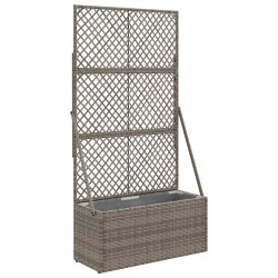 Bac à fleurs avec Treillis Gris 70 x 30 x 135 cm polyrotin 629596629596