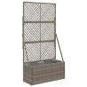 Bac à fleurs avec Treillis Gris 70 x 30 x 135 cm polyrotin 629596629596