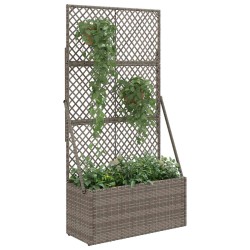 Bac à fleurs avec Treillis Gris 70 x 30 x 135 cm polyrotin 629596629596