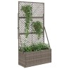 Bac à fleurs avec Treillis Gris 70 x 30 x 135 cm polyrotin 629596629596