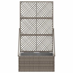 Bac à fleurs avec Treillis Gris 70 x 30 x 135 cm polyrotin 629596629596