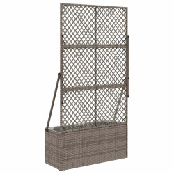 Bac à fleurs avec Treillis Gris 70 x 30 x 135 cm polyrotin 629596629596