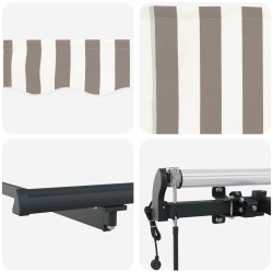Auvent rétractable Gris clair et blanc 400 × 350 cm 629597629597
