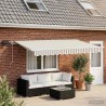 Auvent rétractable Gris clair et blanc 400 × 350 cm 629599629599