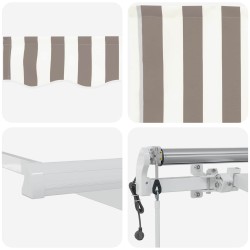 Auvent rétractable Gris clair et blanc 400 × 350 cm 629601629601