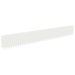 Bordure de Pelouse 10 pcs 103 x 15 cm Acier Blanc 629614629614