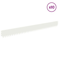 Bordure de Pelouse 10 pcs 103 x 10 cm Acier Blanc 629617629617