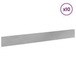 Bordure de Pelouse 10 pcs 100 x 12 cm Acier Argenté 629618629618