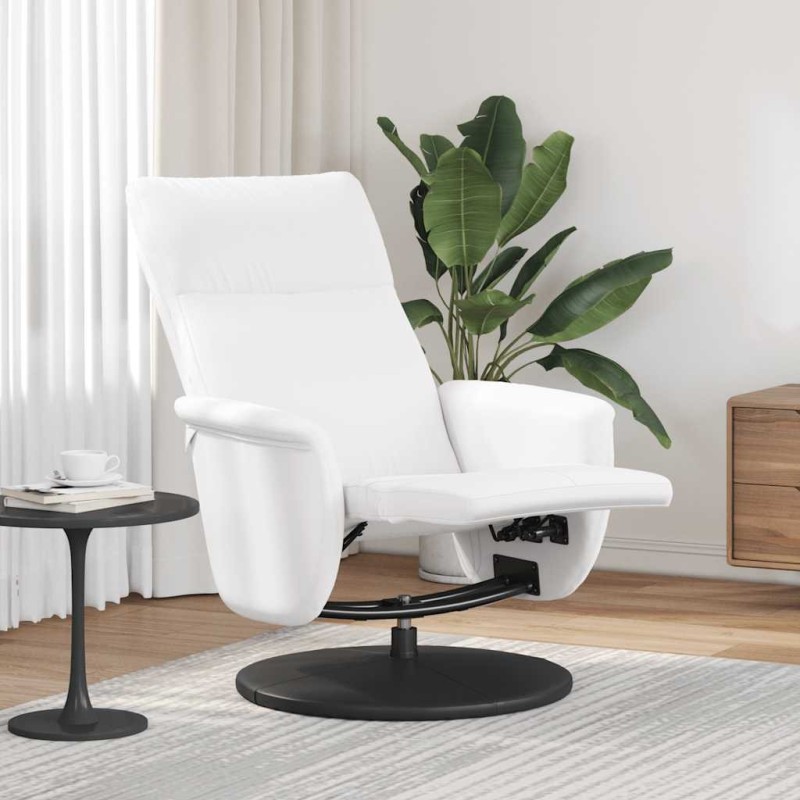 Fauteuil inclinable avec repose-pieds blanc similicuir 629622629622