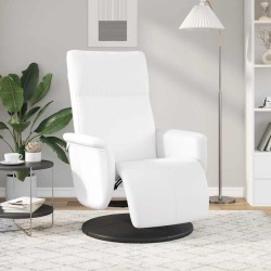 Fauteuil inclinable avec repose-pieds blanc similicuir 629622629622