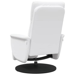 Fauteuil inclinable avec repose-pieds blanc similicuir 629622629622