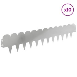 Bordure de Pelouse 10 pcs 103 x 20 cm Acier Argenté 629629629629