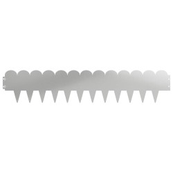 Bordure de Pelouse 10 pcs 103 x 20 cm Acier Argenté 629629629629