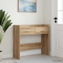 Table console Chêne artisanal 90 x 35 x 80 cm Bois d'ingénierie 629632629632