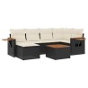 Salon de jardin 7 pcs avec coussins noir résine tressée 629635629635