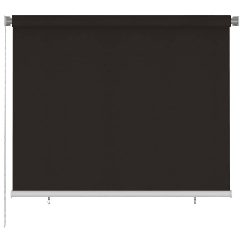 Store roulant d'extérieur 185 (l) x 140 (H) cm marron HDPE 629638629638