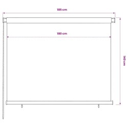 Store roulant d'extérieur 185 (l) x 140 (H) cm marron HDPE 629638629638