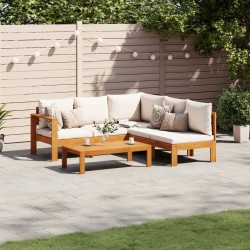 Salon de jardin avec coussins 4 pcs bois d'acacia massif 629640629640