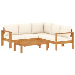 Salon de jardin avec coussins 4 pcs bois d'acacia massif 629641629641