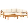 Salon de jardin avec coussins 4 pcs bois d'acacia massif 629641629641