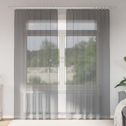 Rideaux en voile à œillets 2 pcs gris foncé 629646629646