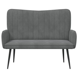 Sofa 2 places Gris foncé 115 x 61 x 87 cm Velours (V) 629650629650