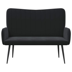 Sofa 2 places Noir 115 x 61 x 87 cm Velours (V) 629651629651