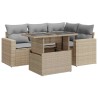 Salon de jardin avec coussins 5 pcs beige résine tressée 629654629654