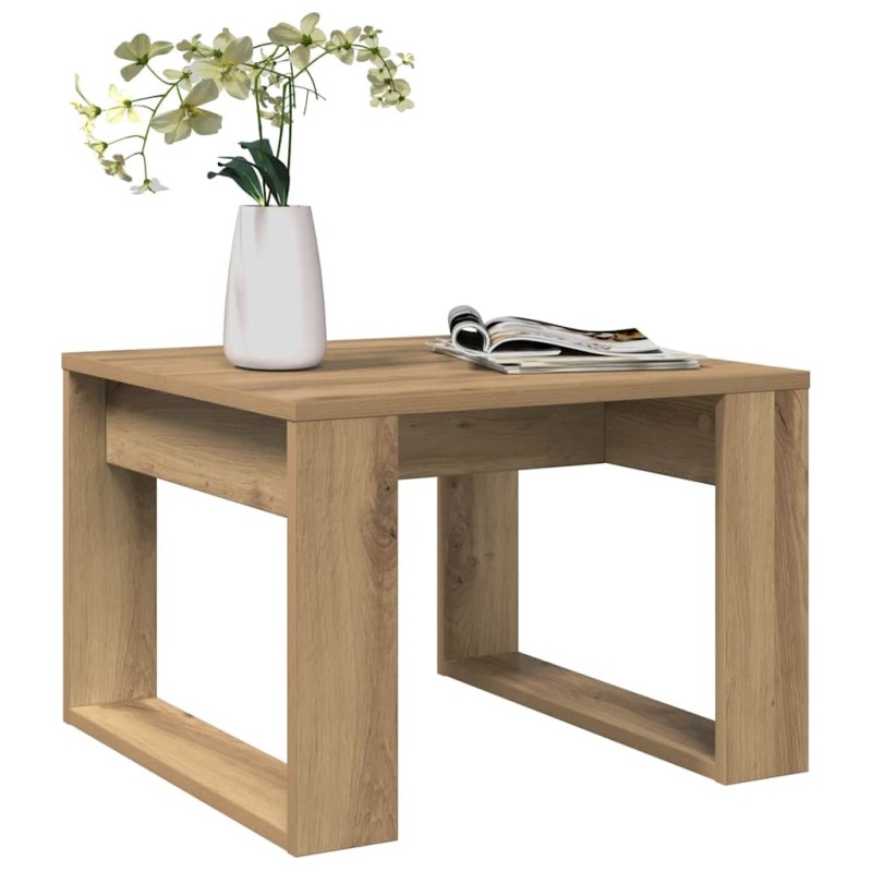 Table d'appoint chêne artisanal 50x50x35 cm bois d'ingénierie 629656629656