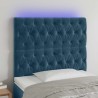Tête de lit à LED Bleu foncé 100x7x118/128 cm Velours 629661629661