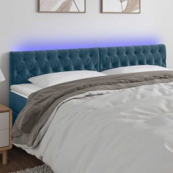 Tête de lit à LED Bleu foncé 200x7x78/88 cm Velours 629662629662