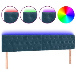 Tête de lit à LED Bleu foncé 200x7x78/88 cm Velours 629662629662