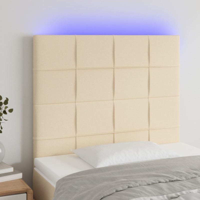 Tête de lit à LED Crème 100x5x118/128 cm Tissu 629663629663