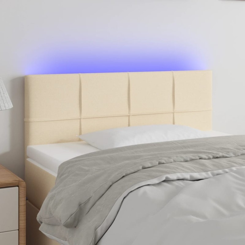 Tête de lit à LED Crème 100x5x78/88 cm Tissu 629664629664