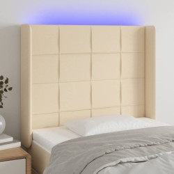 Tête de lit à LED Crème 103x16x118/128 cm Tissu 629665629665