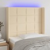 Tête de lit à LED Crème 103x16x118/128 cm Tissu 629665629665