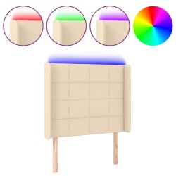 Tête de lit à LED Crème 103x16x118/128 cm Tissu 629665629665